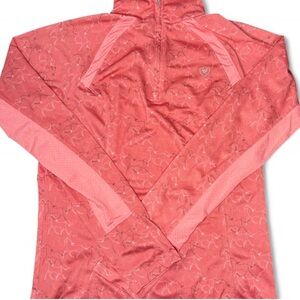 Ariat Sunstopper 2.0 1/4 Zip Baselayer – XS – Coral Horse Sketch Print